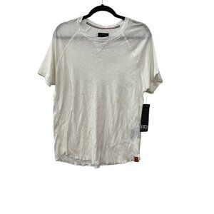 NWT PTO Mens Size S T-Shirt Solid Lettuce Edge Tee Summer White MSRP$62